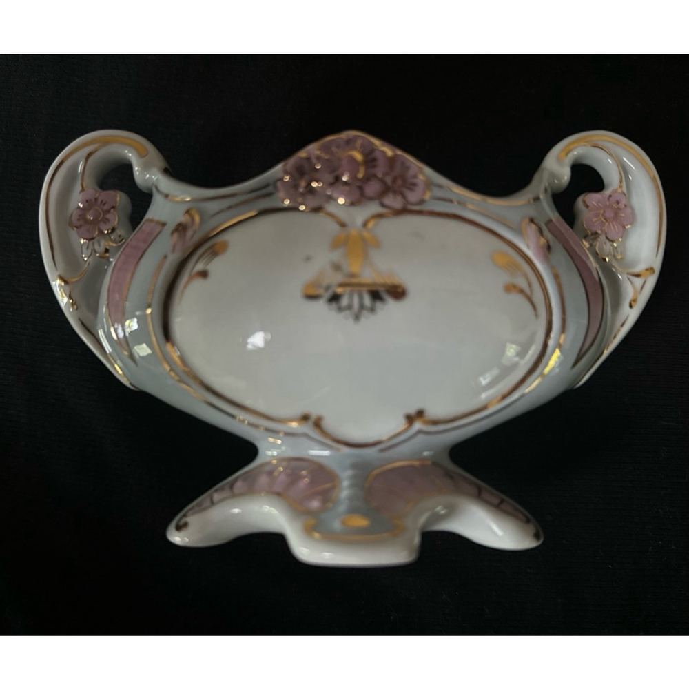 Royal Dux Bohemia Vintage Porcelain Vase White Pink